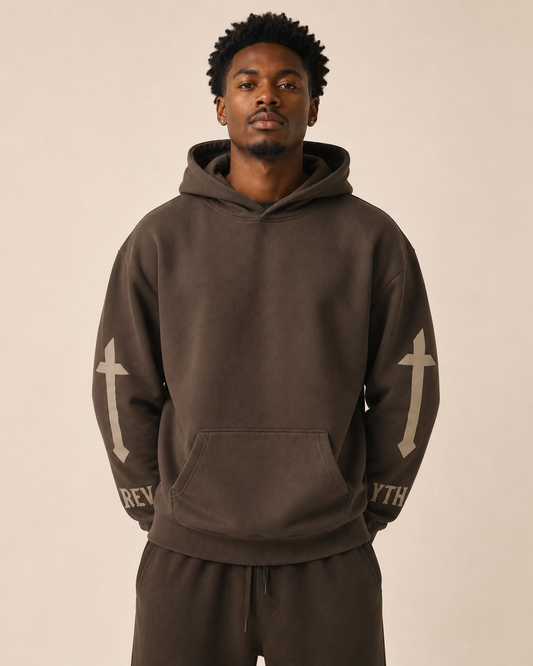 Dark Brown Marked Hoodie