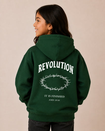 Kids Green Finished Hoodie