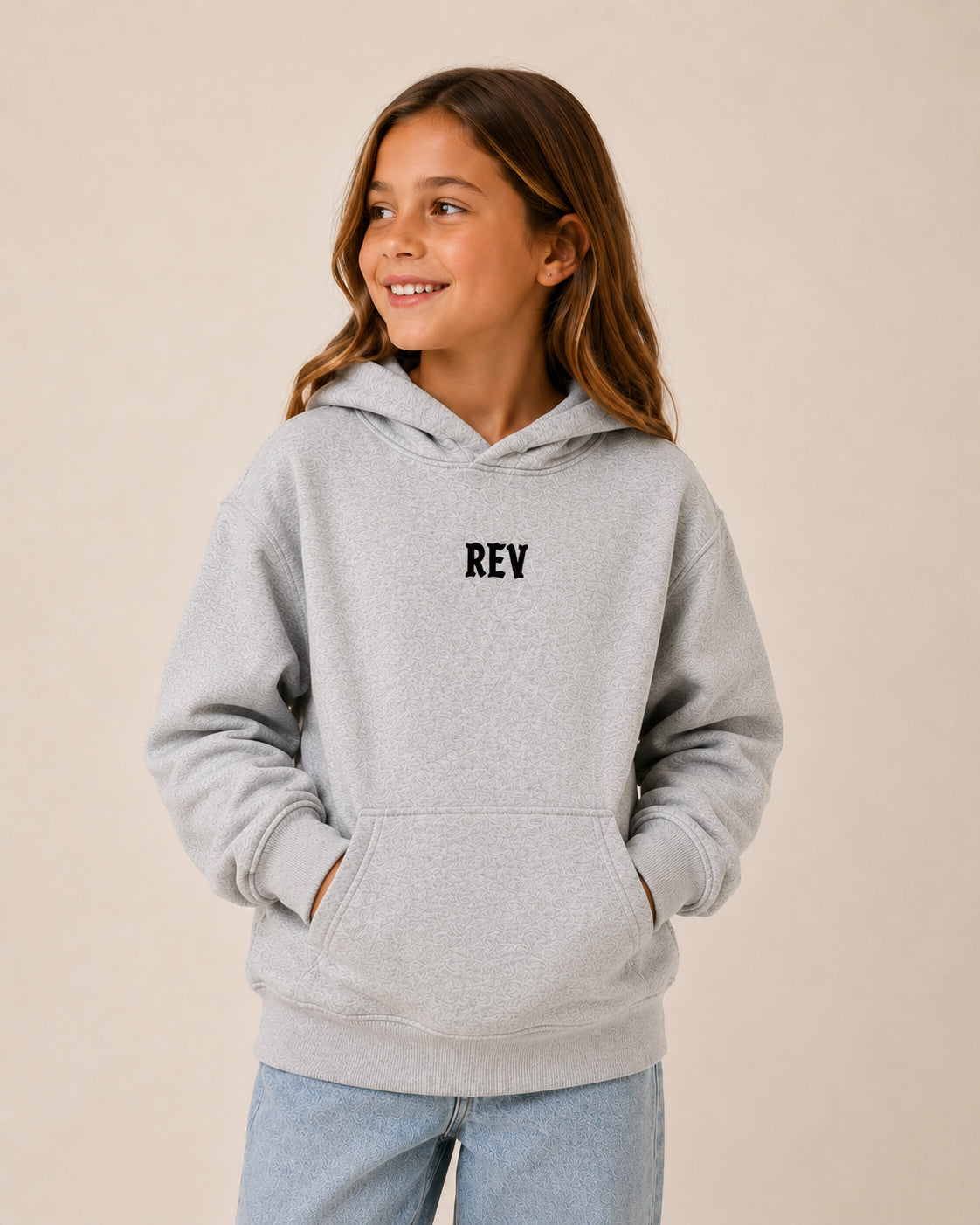 Kids Grey Finished Hoodie