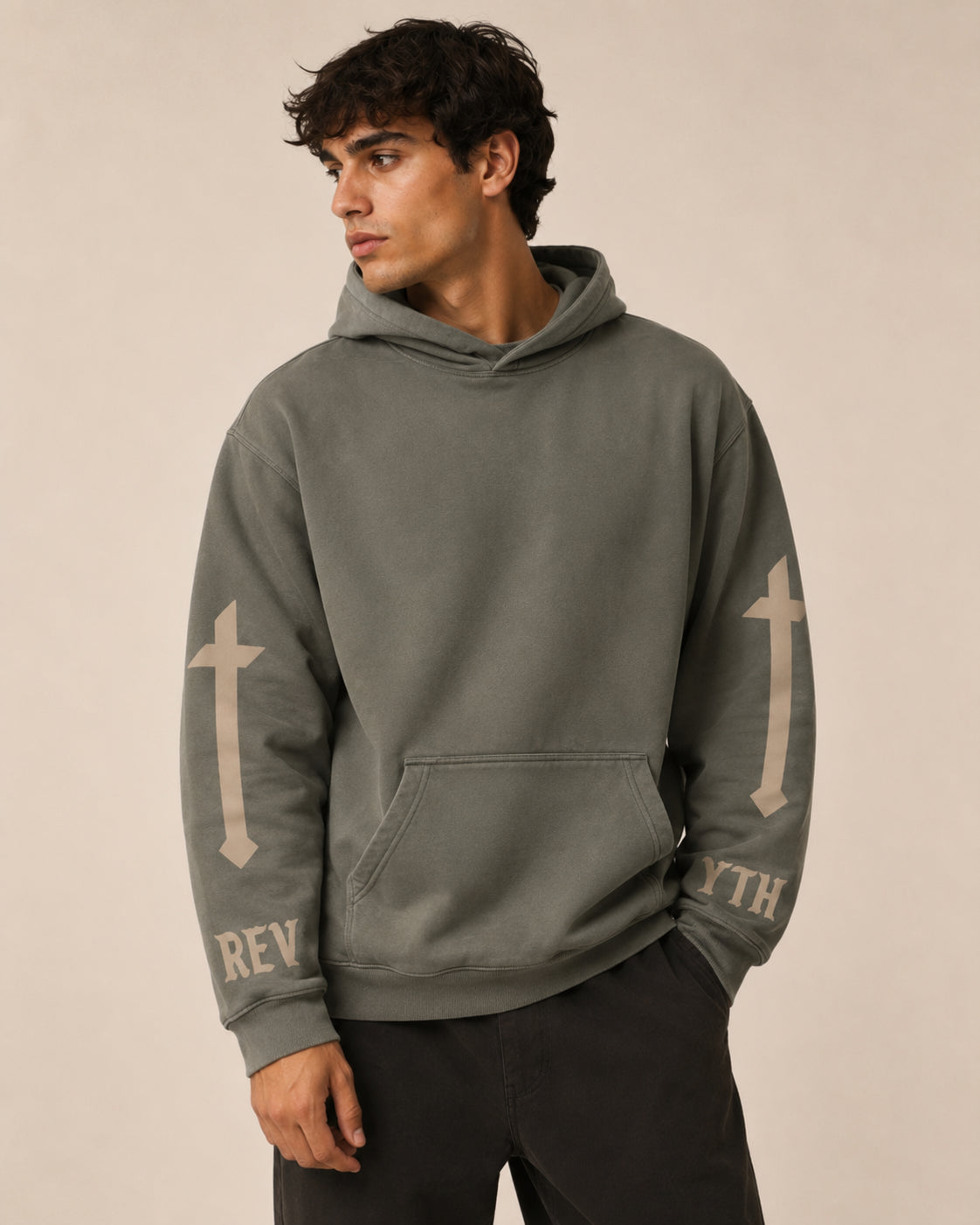 Gray Marked Hoodie