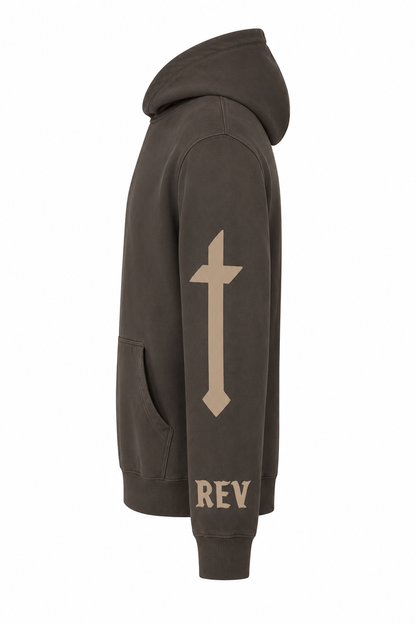 Dark Brown Marked Hoodie