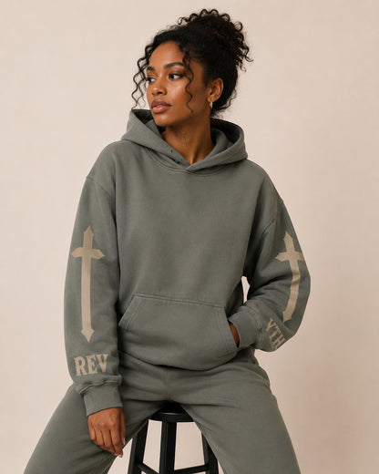 Gray Marked Hoodie