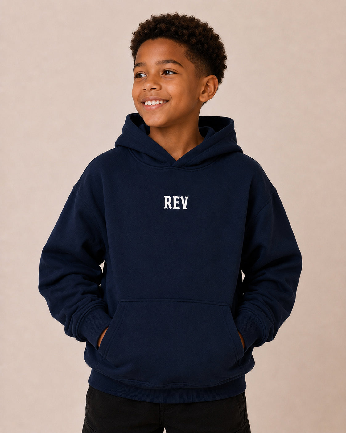 Kids Navy Blue Finished Hoodie