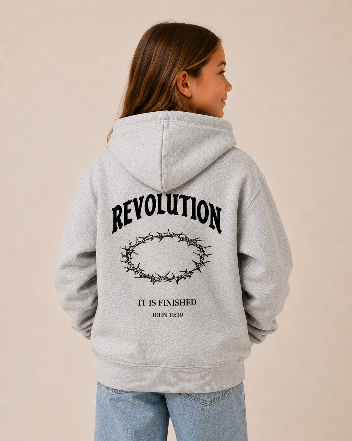 Kids Grey Finished Hoodie