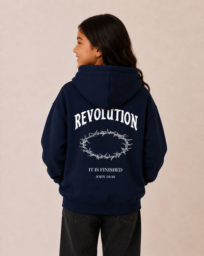 Kids Navy Blue Finished Hoodie