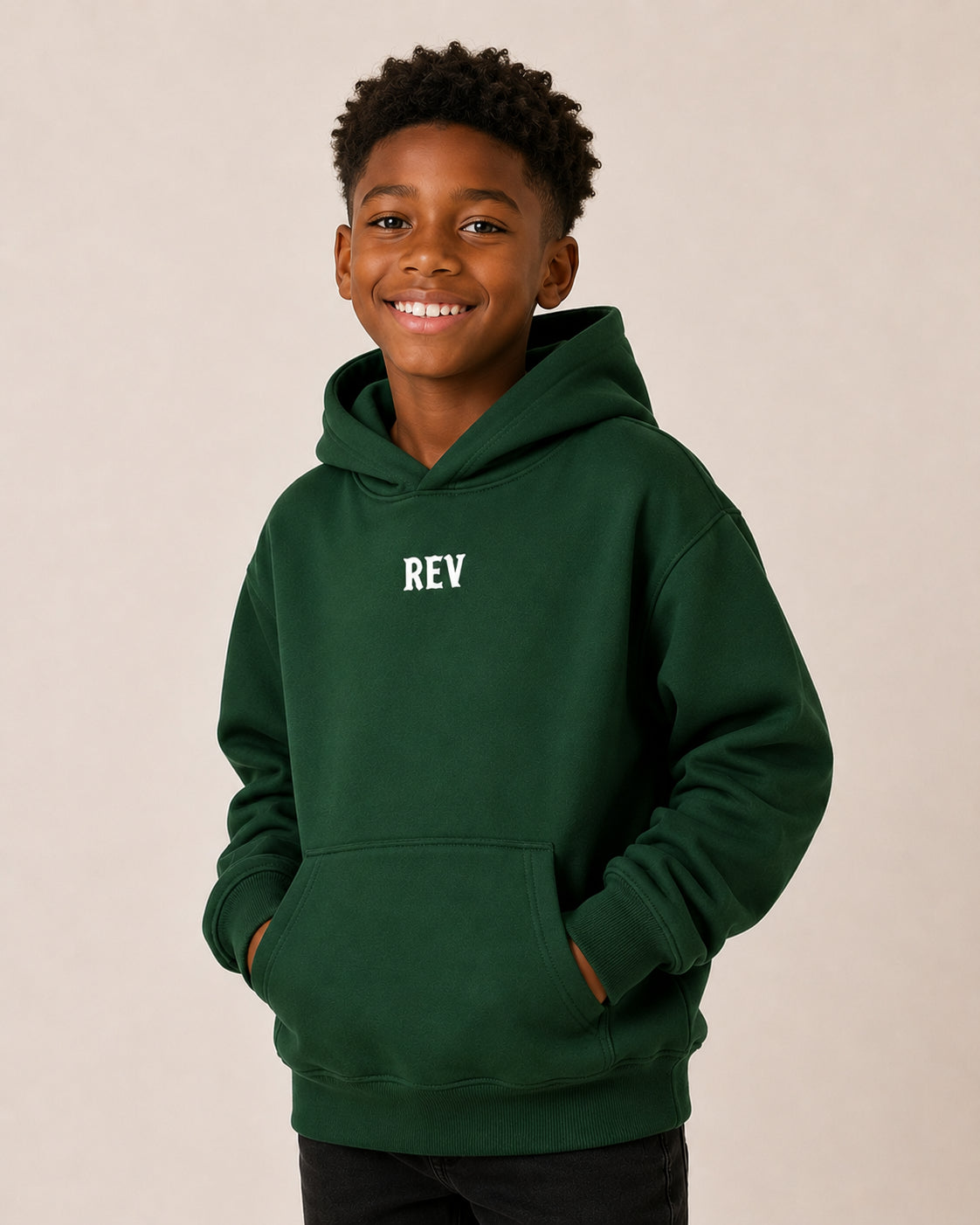 Kids Green Finished Hoodie