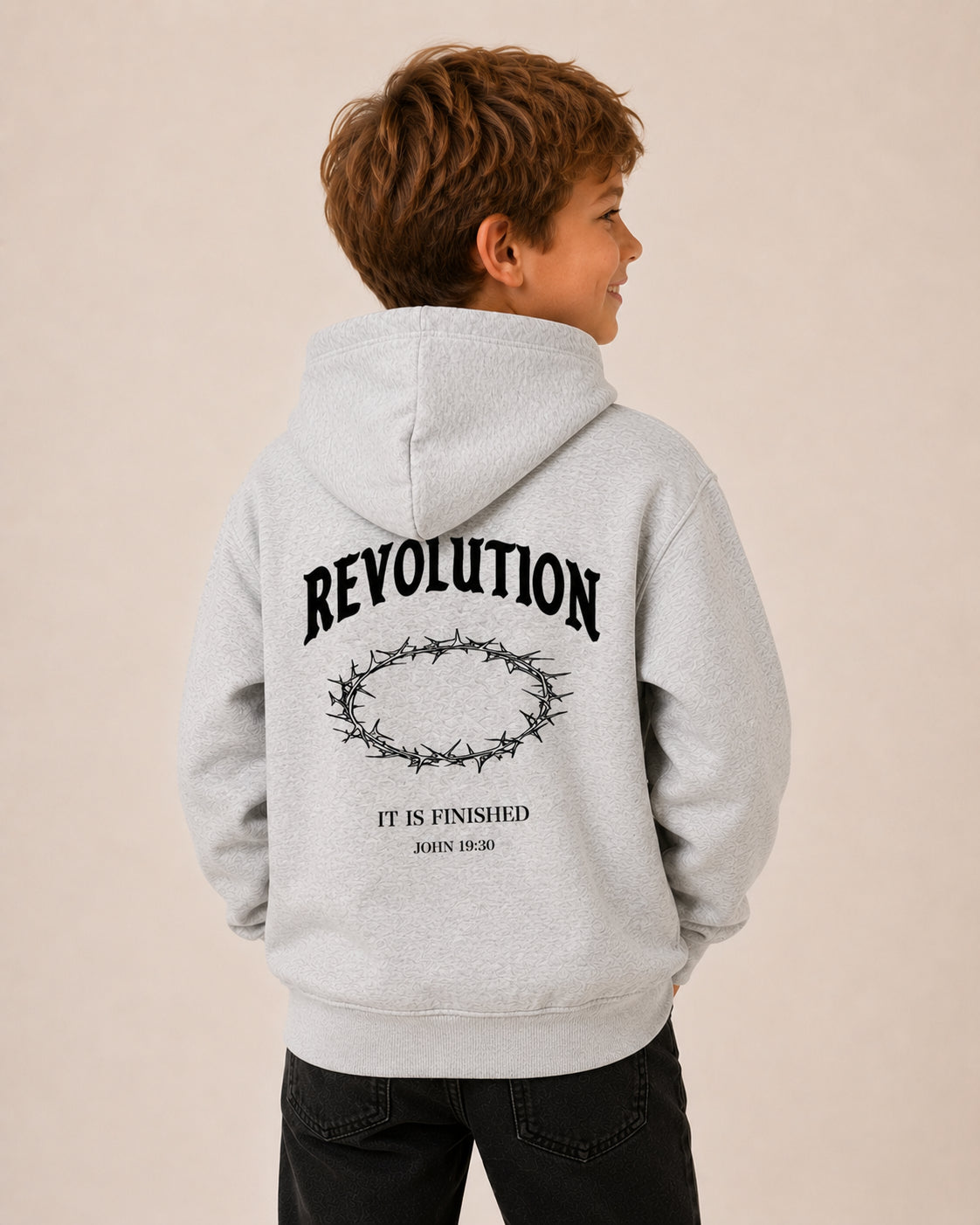 Kids Grey Finished Hoodie