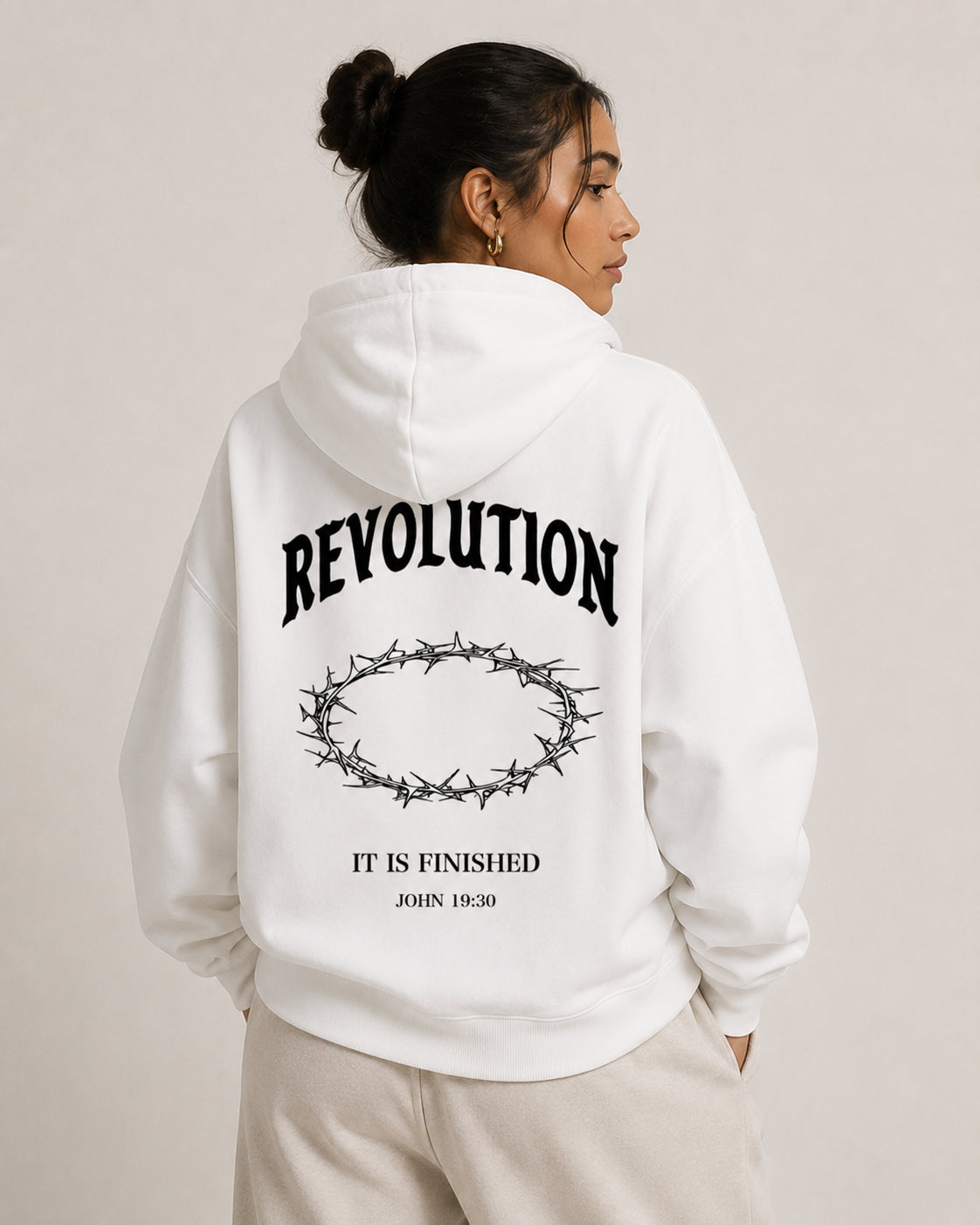 White Finished Hoodie