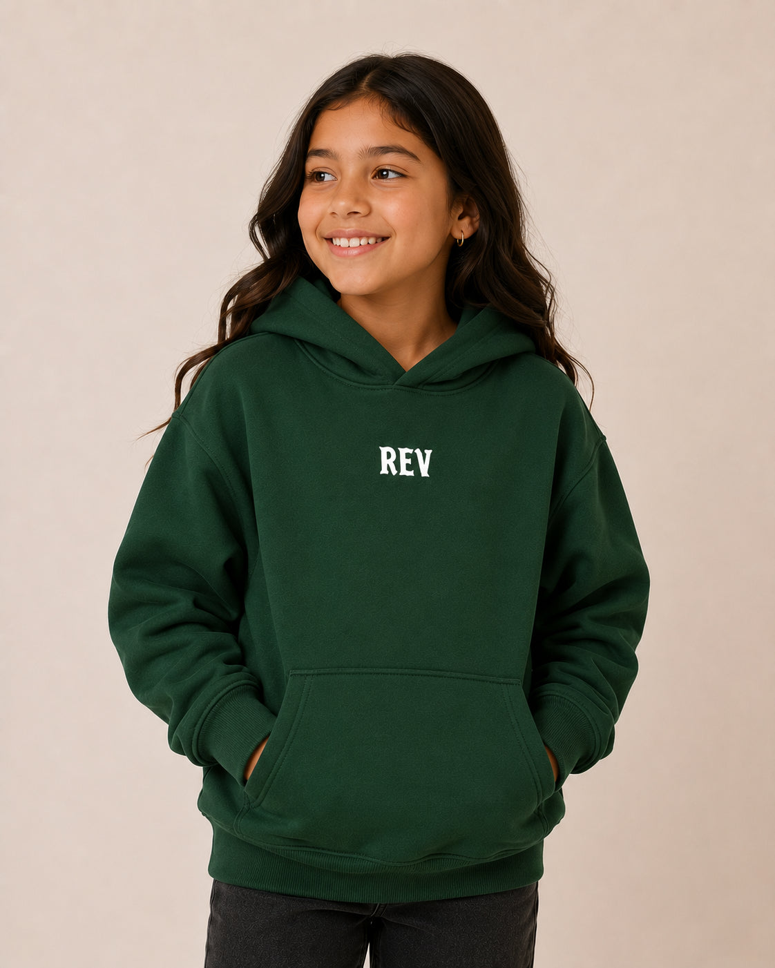Kids Green Finished Hoodie